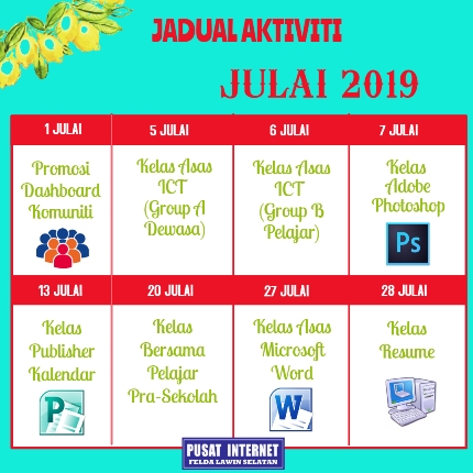 Jadual Julai 2019